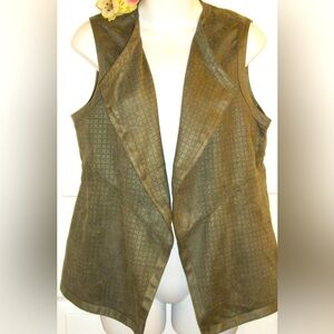 Chico's Olive Green Open Front Vest
